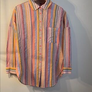 Multi-colored striped blouse, size S/M, Anthropologie